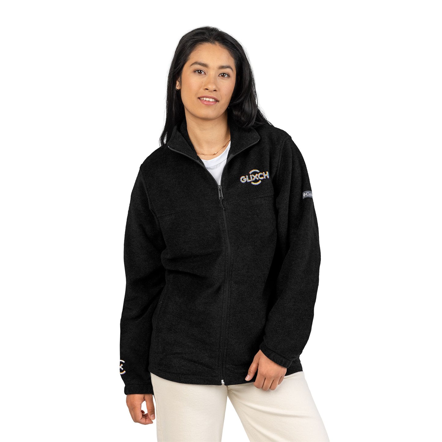 Embroidered Columbia Fleece Jacket – Cozy Outdoor Zip-Up with Logo