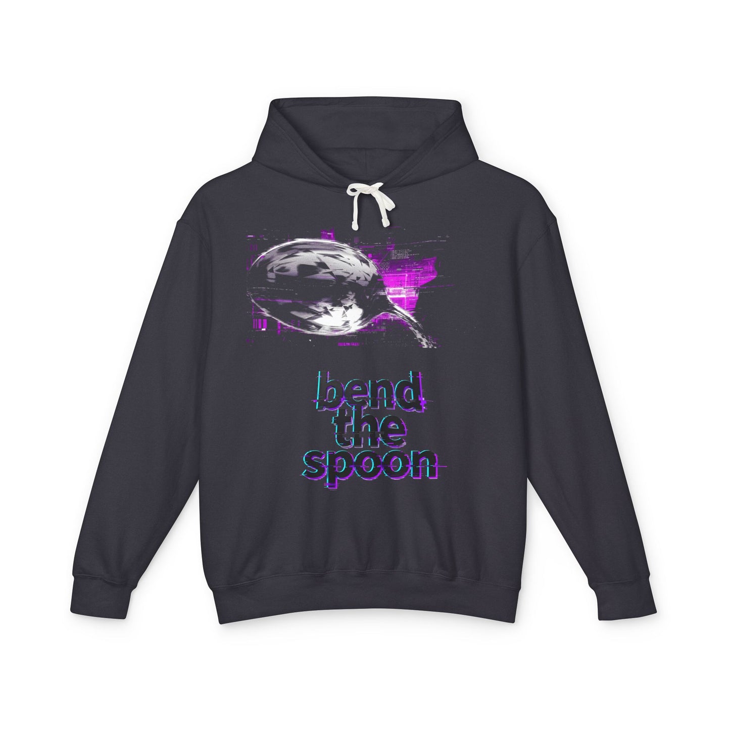 Bend the Spoon Hoodie — Retro Cyberpunk Spoon Graphic Sweatshirt